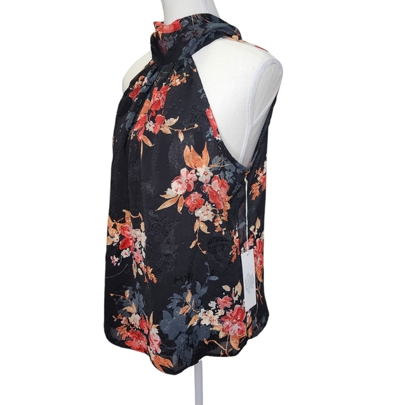 NWT Bishop + Young Sleeveless Floral Women's Blouse Top - Picture 3 of 8